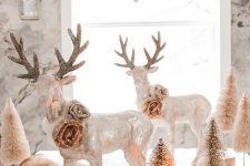 a cute Christmas tablescape with deers