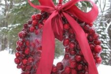 a lovely cranberry Christmas wreath
