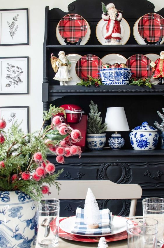 bold red plaid plates will add holiday cheer to your dining room or kitchen