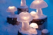 ice mushroom lanterns will add a magical feel to your outdoor space, this is a very unusual and catchy shape