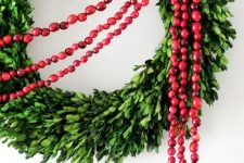 a lovely Christmas wreath with garlands