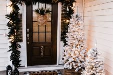 a cozy front porch decor for Christmas