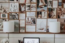 a creative photo collage right on your corkboard is a lovely decor idea for a home office or any other space