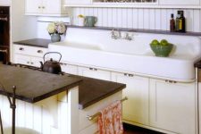 a cute neutral vintage kitchen design
