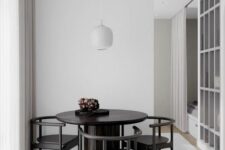 a lovely b&w dining space