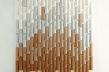 catchy bamboo-inspired acoustic panels done with an ombre effect will keep the sounds away