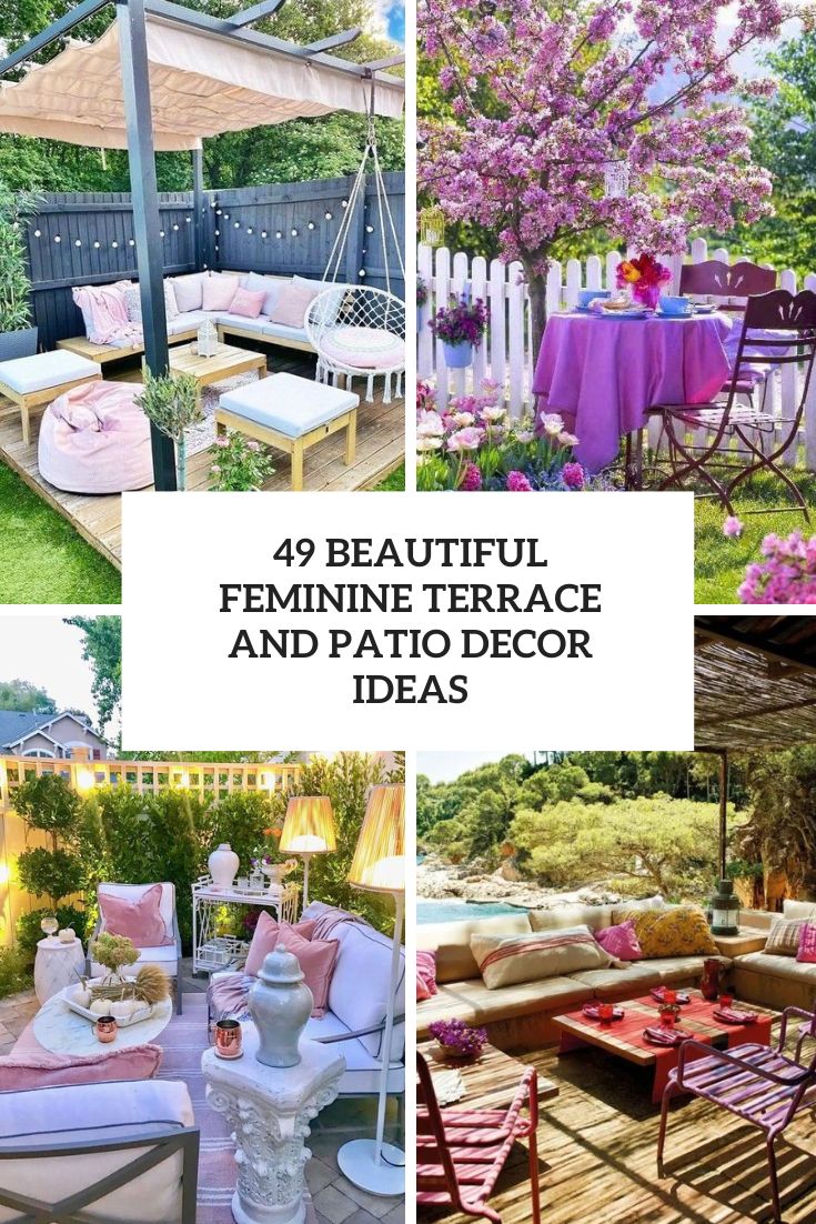 beautiful feminine terrace and patio decor ideas