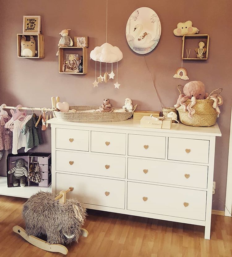 Add some "love" to the dresser if you want to create a perfect nursery for a coming baby. (via @vanessa1st)