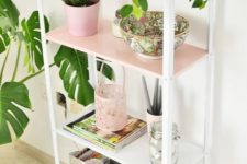 a cute Hyllis hack with white and pink parts is a very cool and soft pastel piece for your space