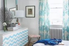 hack your Malm dresser with turquoise chevron decals or stencils and paints