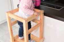 make up a cool kids’ staircase of an IKEA Oddvar and Bekvam stool easily – just stack them and attach to each other