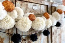 a cool yarn garland for fall decor