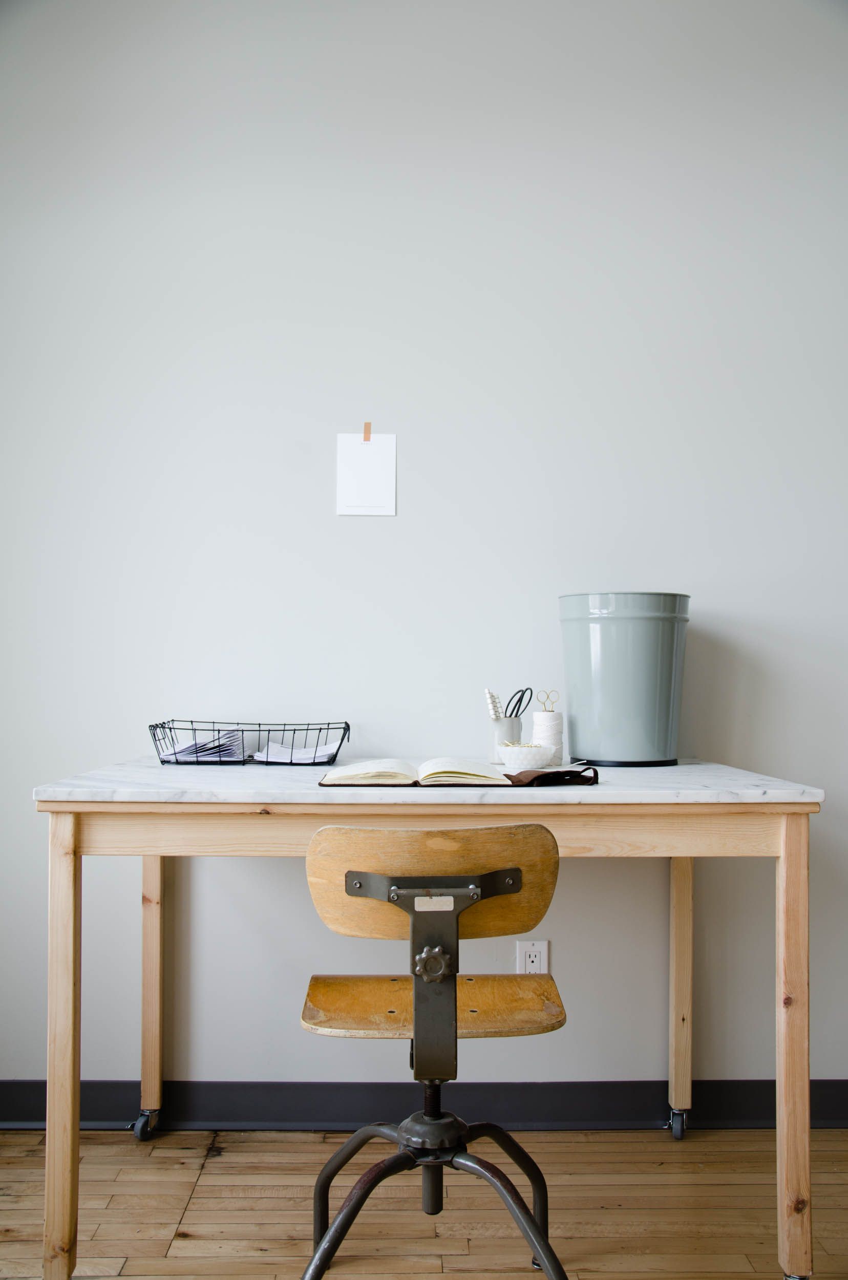 Custom marble tabletop and casters is one of those upgrades that would turn the INGO table into a luxorious piece that is perfect for organizing a workspace in a small apartment.