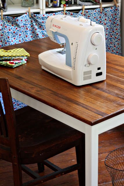 Any warm brown stain would look great on a tabletop if you combine it with white table legs.