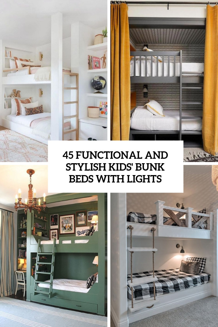 functional and stylish kids' bunk beds with lights