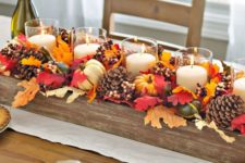 a gorgeous thanksgiving centerpiece in rustic style