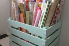 a pastel pallet box is ideal for storing wrapping paper