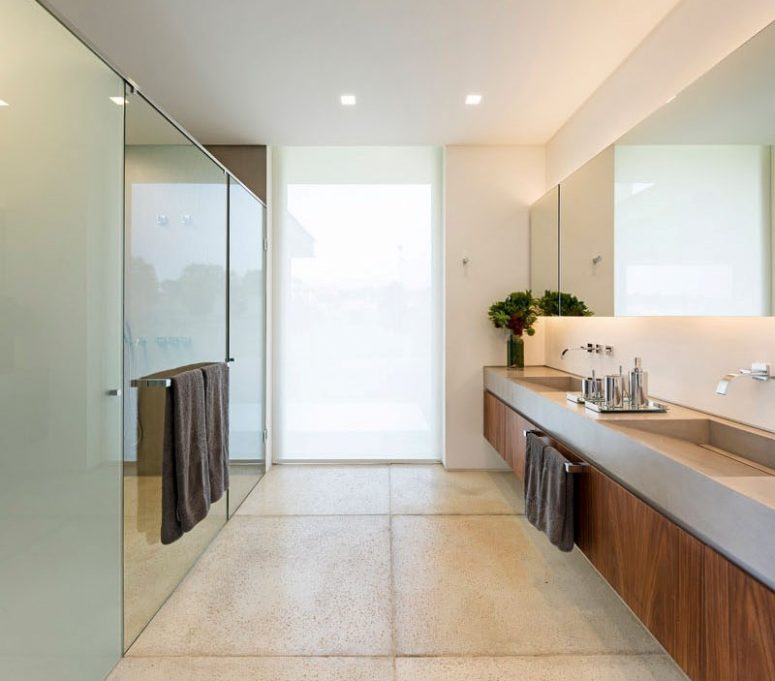 a frosted glass window from floor to ceiling will keep your bathroom more private yet let natural light in
