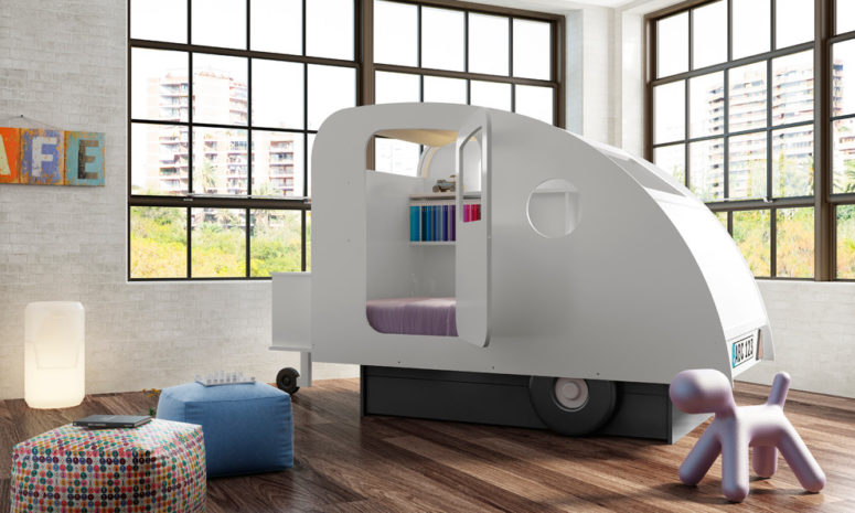 A personal living van right in a kids room is almost as cool as the real one. (Cuckooland)