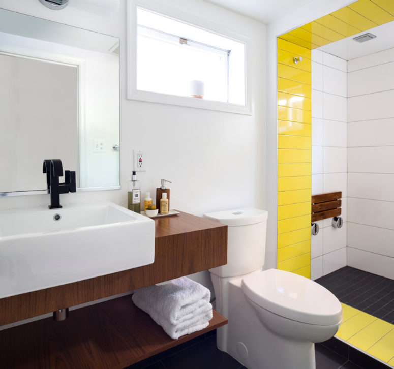 a touch of yellow would make any boring room a happy place (Case Design/Remodeling, Inc.)