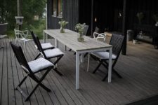 The table could become an outdoor one. Adding a natural wood tabletop would make it blend better with any desk’s design.