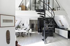01 This attic apartment was divided into two floors sepaarting the public and private area