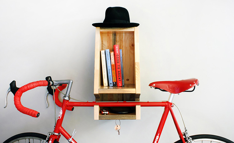 This genius design is created for small spaces as here you can place your bike, books, keys and other stuff and save some space