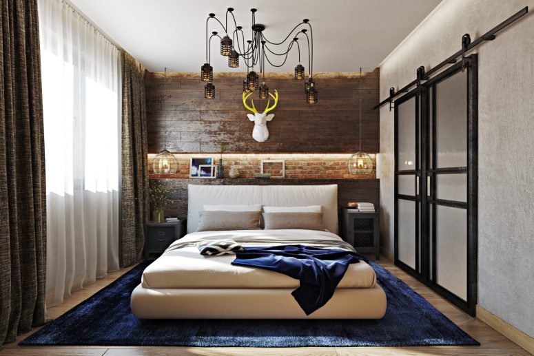 Bold Industrial Meets Rustic Bedroom Decor