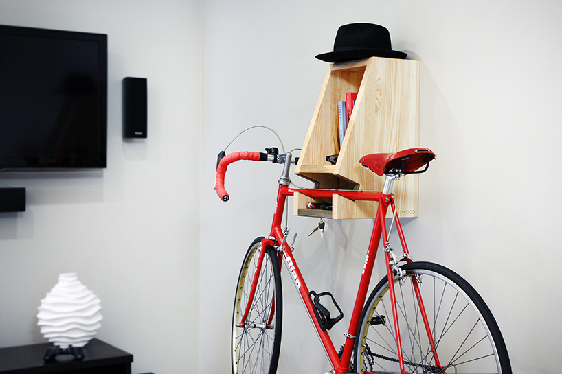 02 Bika wall rack is made of bligted wood to draw attention to the growing environmental issue