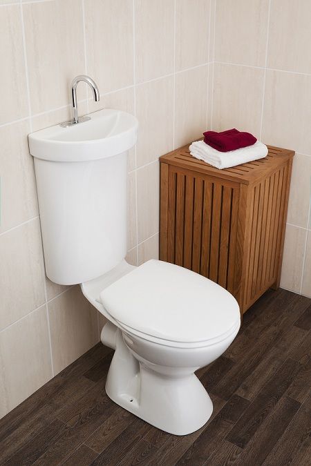 tiny eco-toilet with a sink in one
