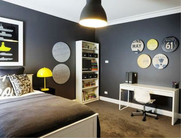 black teen room with neon touches