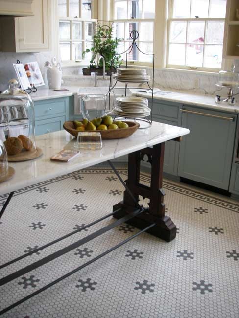 mosaic tile floors with decorative elements