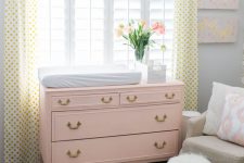 12 vintage pink changing station for a girl’s nursery