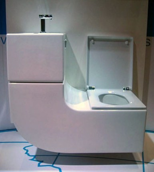 14 sleek curved sink+toilet combo