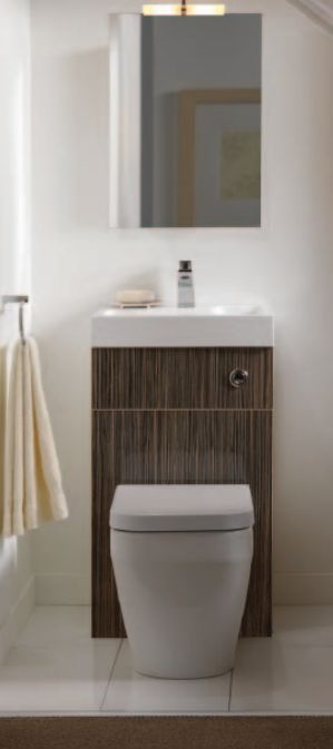 Toilet and sink unit decorated with bamboo imitating tiles