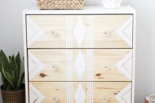 16 tribal stenciled IKEA Rast dresser