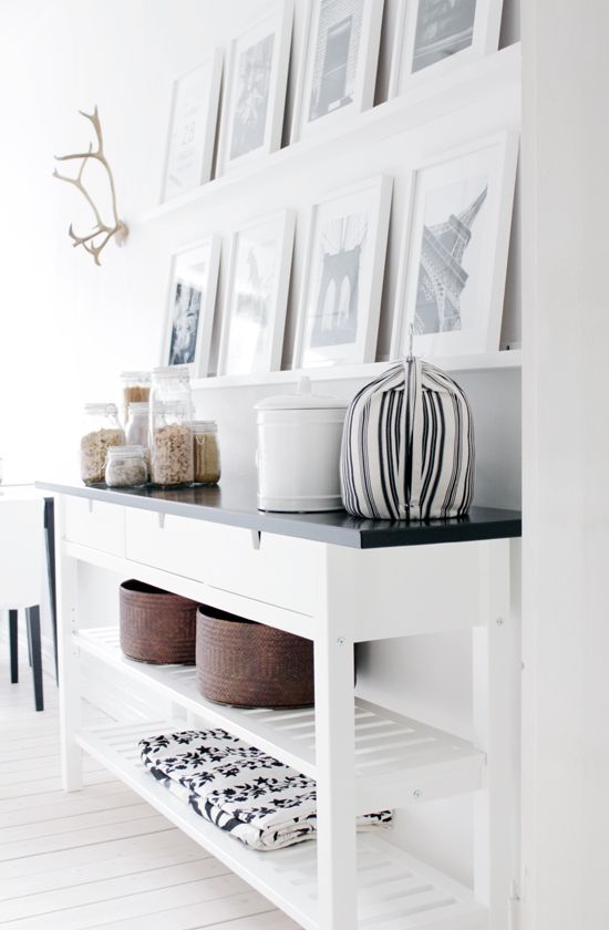 Norden sideboard turned into a black and white storage piece