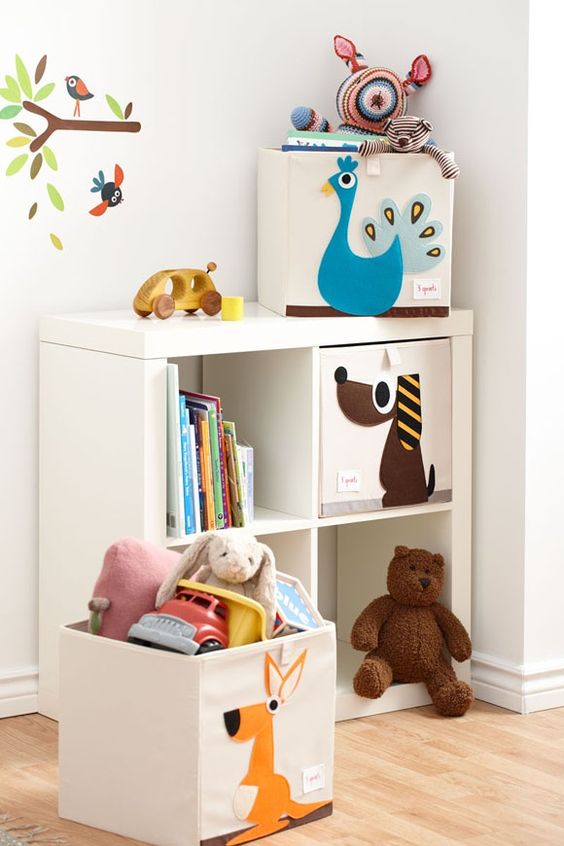 a Kallax unit with drawers for kids' room storage is a stylish and airy idea for any space, it looks nice, simple and is comfy in using