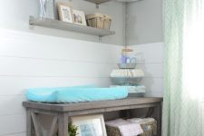 20 rustic grey changing table with cubbies for storage