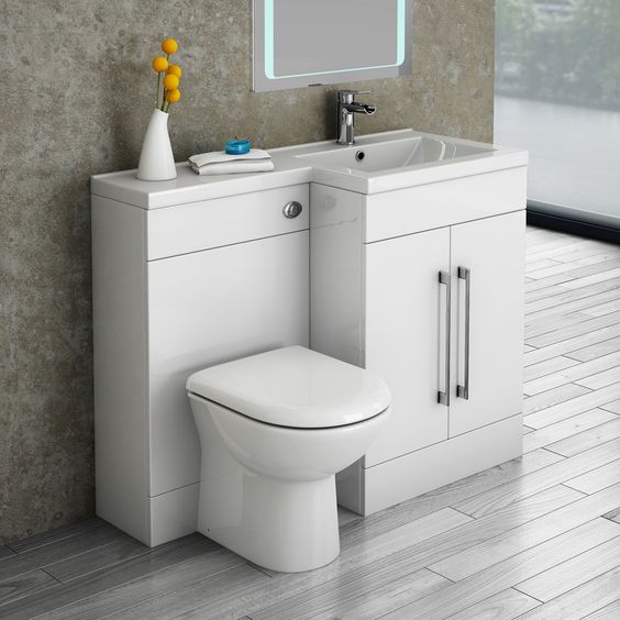 toilet and basin with a storage drawer in one