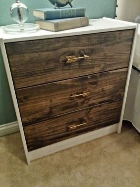 Wood clad Rast as a nightstand