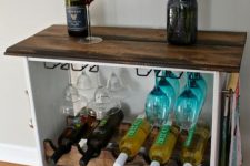 23 wine rack clad with wood frfom a Rast dresser