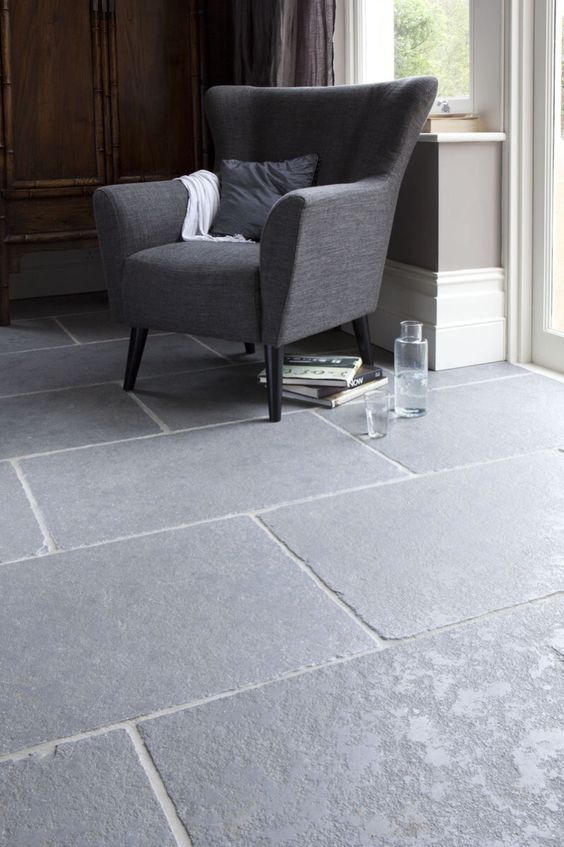 31 grey shade worn limestone floors for a living room