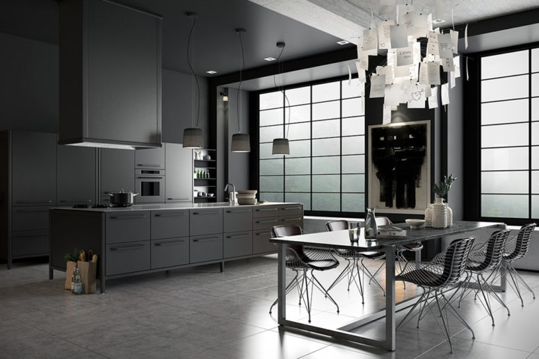 Moody Monochromatic Kitchen Design With A Masculine Feel