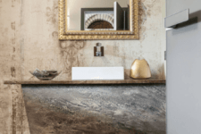 Bathroom with wallpapers