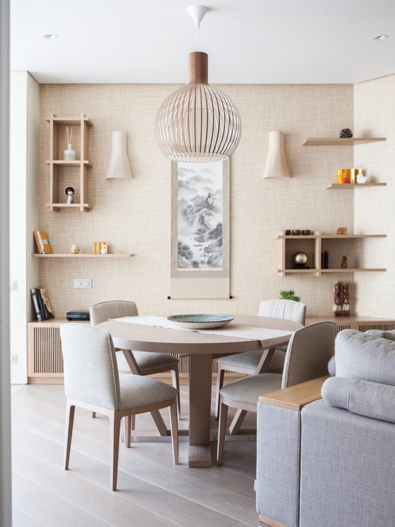 Every part of this home is functional and aesthetic, like this minimalist dining room