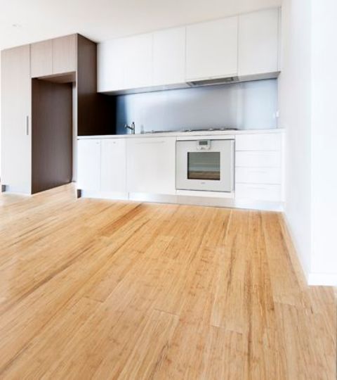 light flooring against a white kitchen
