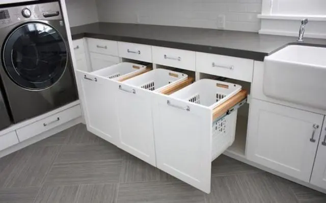 simple laundry room pull outs