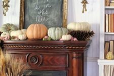 09 big pumpkins, chalkboard in a gilded frame