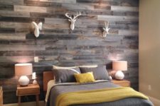 09 grey reclaimed wood wall for a rustic bedroom